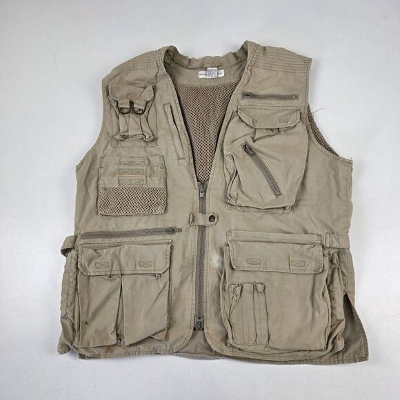 Vtg Y2K Banana Republic Safari Photography Shooting Hunting Fishing Vest Large - Picture 1 of 10